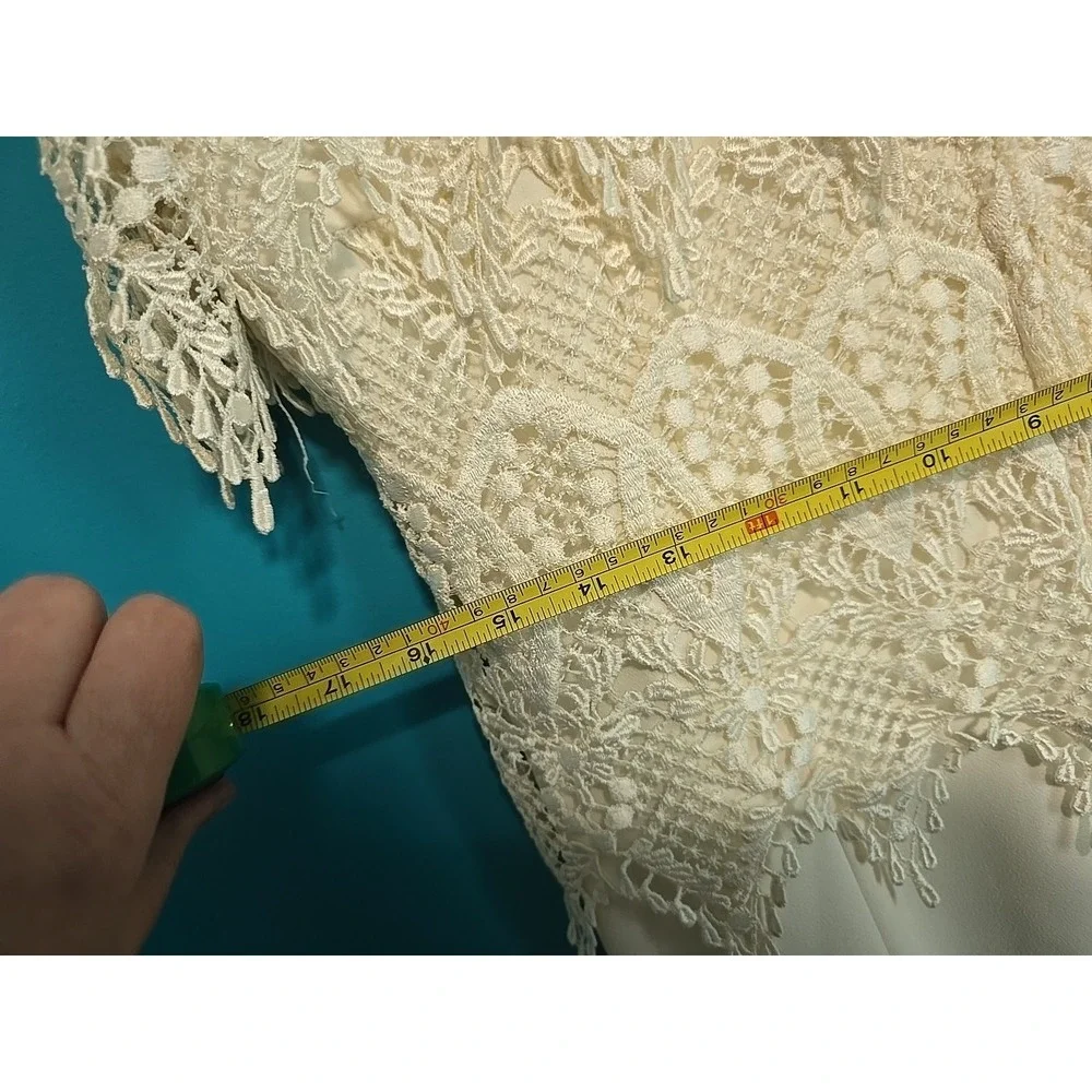 Vtg Karen Miller Sz 10 Ivory Mother of the Bride Cocktail Formal Maxi Dress USA - Picture 9 of 11